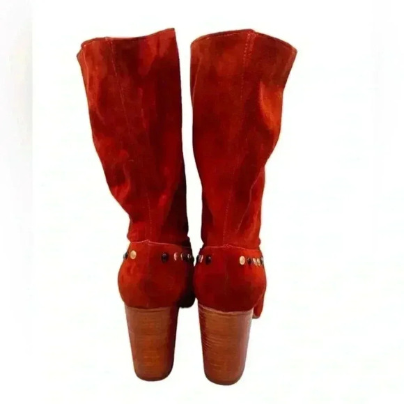 FREE PEOPLE WOMEN'S DAKOTA HEEL STUDDED LEATHER WESTERN BOOTS - Picture 5 of 9